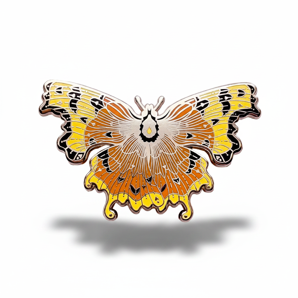 Comma Butterfly (Polygonia c-album) Enamel Pin