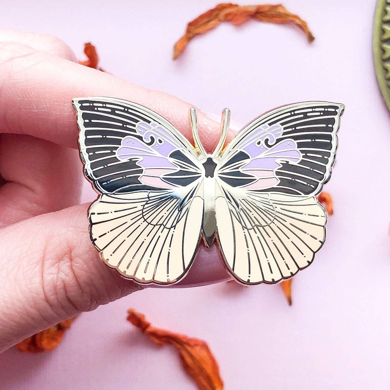 California Dogface Butterfly (Zerene eurydice) Enamel Pin