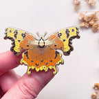 Comma Butterfly (Polygonia c-album) Enamel Pin