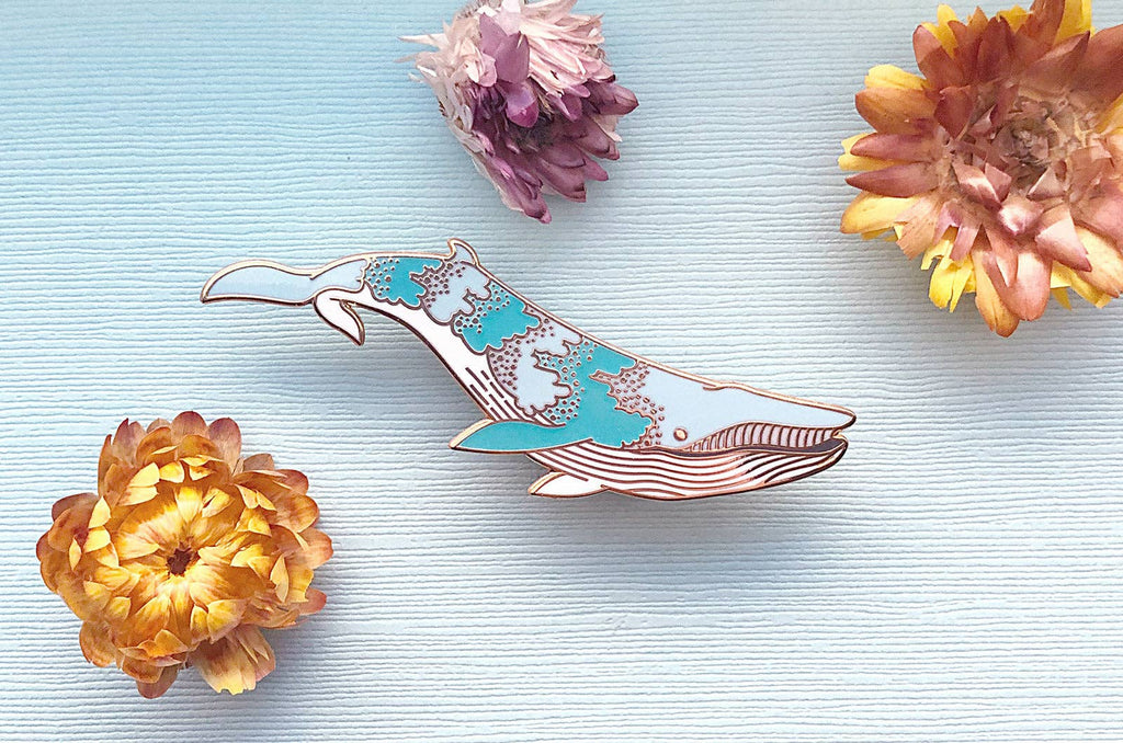 Bryde's Whale (Star Shine) Glow in the Dark Enamel Pin