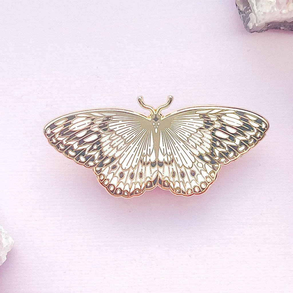 Paper Kite Butterfly (Idea leuconoe) Enamel Pin