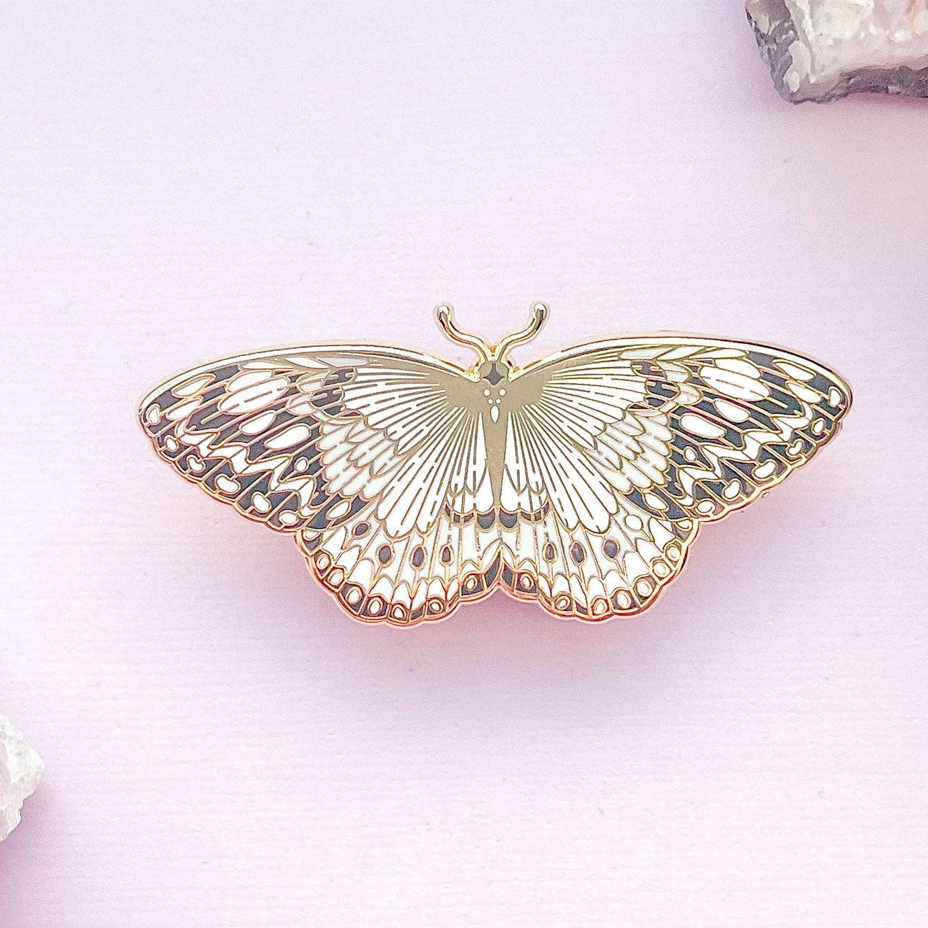 Paper Kite Butterfly (Idea leuconoe) Enamel Pin
