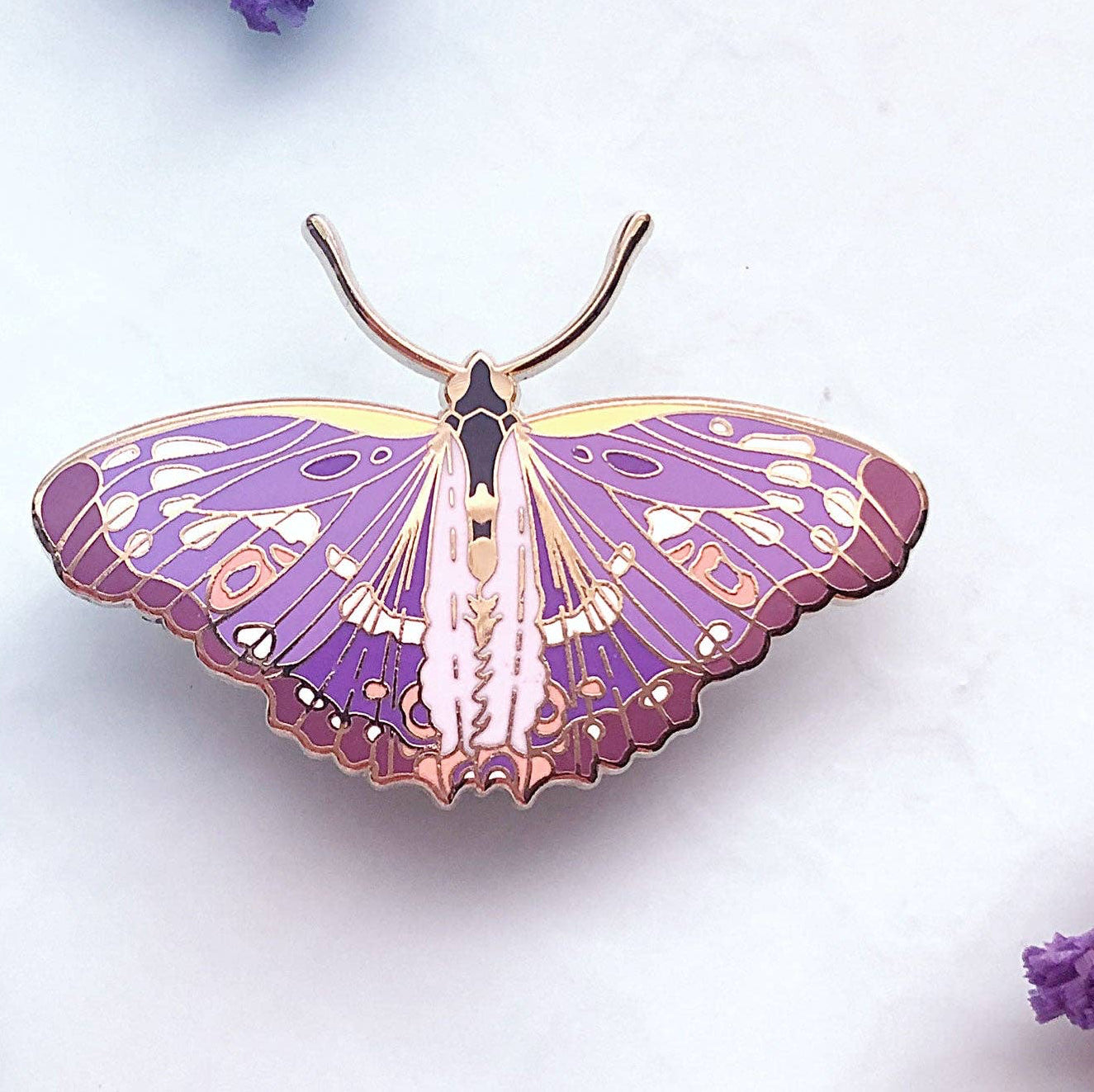 Lesser Purple Emperor Butterfly (Apatura ilia) Enamel Pin