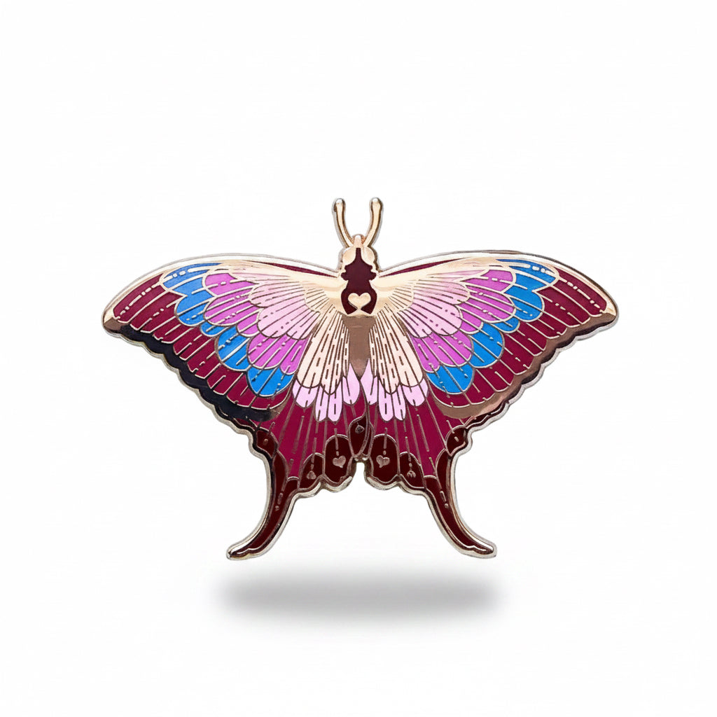 Sunset Daggerwing Butterfly (Marpesia furcula) Enamel Pin