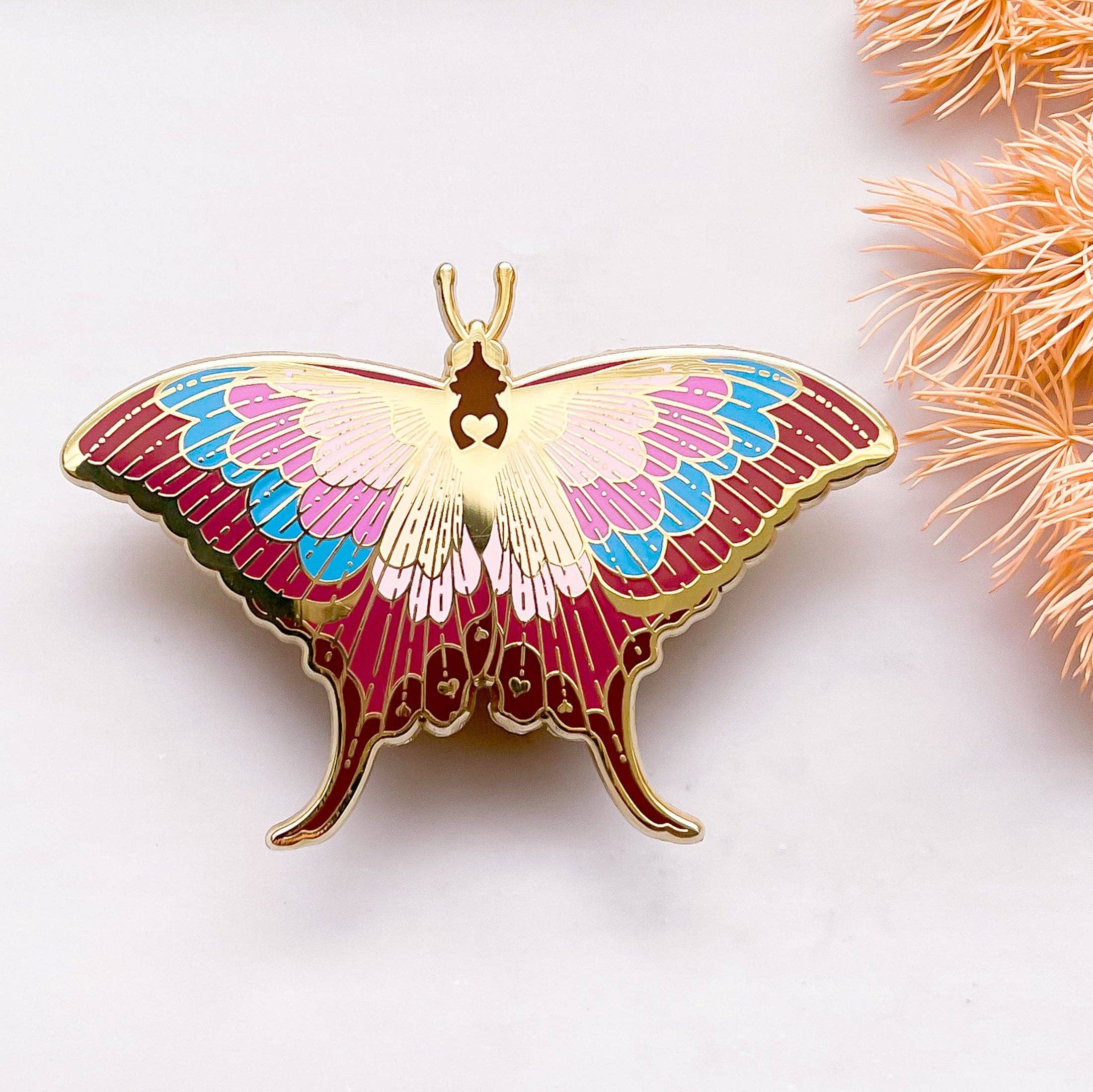 Sunset Daggerwing Butterfly (Marpesia furcula) Enamel Pin