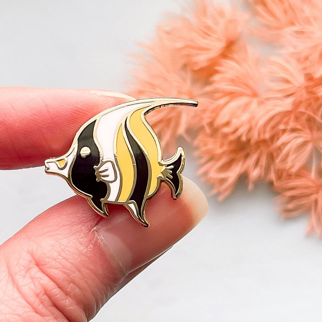 Tiny Moorish Idol Fish | Ocean Life | Hard Enamel Pin